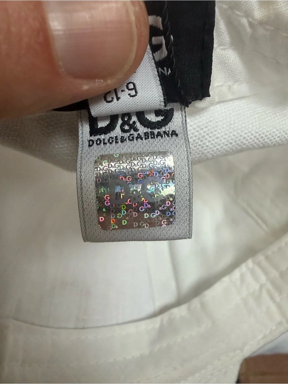 Kids size 6C Y2K Dolce & Gabbana White Logo Cap with Hang Tags